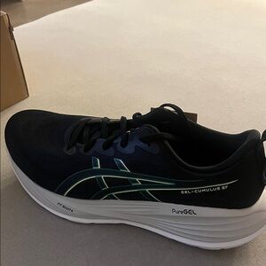 ASICS Gel-Cumulus 27 Black and White Athletic Shoes